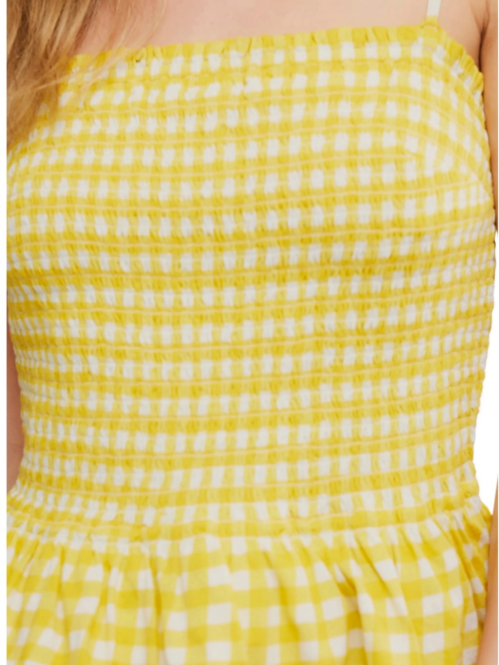 Free People Gingham Yellow Top XS - Picture 10 of 11